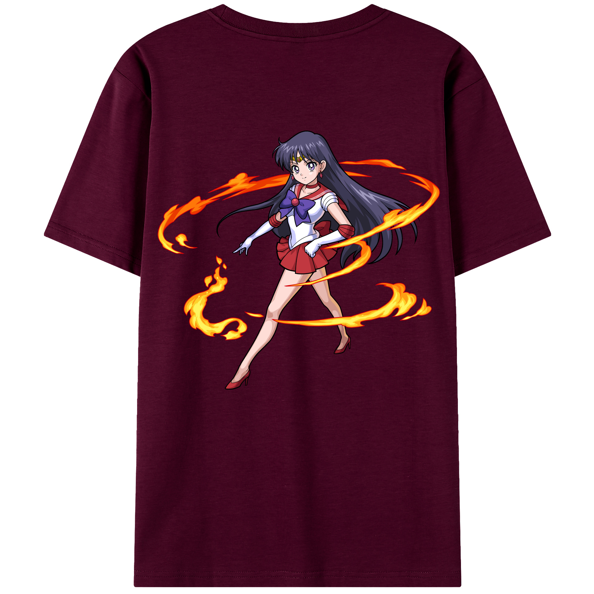 （画像用） 美少女戦士セーラームーン 火野レイ ひの レイ Sailor Moon Hino Rei （セーラーマーズ,Sailor Mars） レディース半袖Tシャツ(バックプリント)